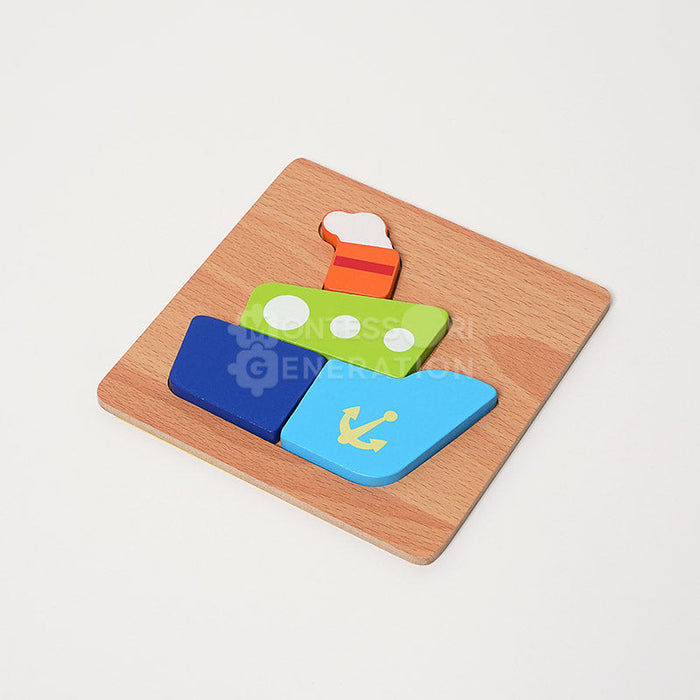 Wooden Animal Puzzle Set for Kids with Illustrated Designs