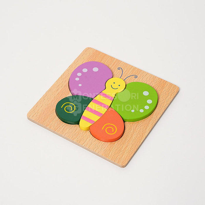 Wooden Animal Puzzle Set for Kids with Illustrated Designs