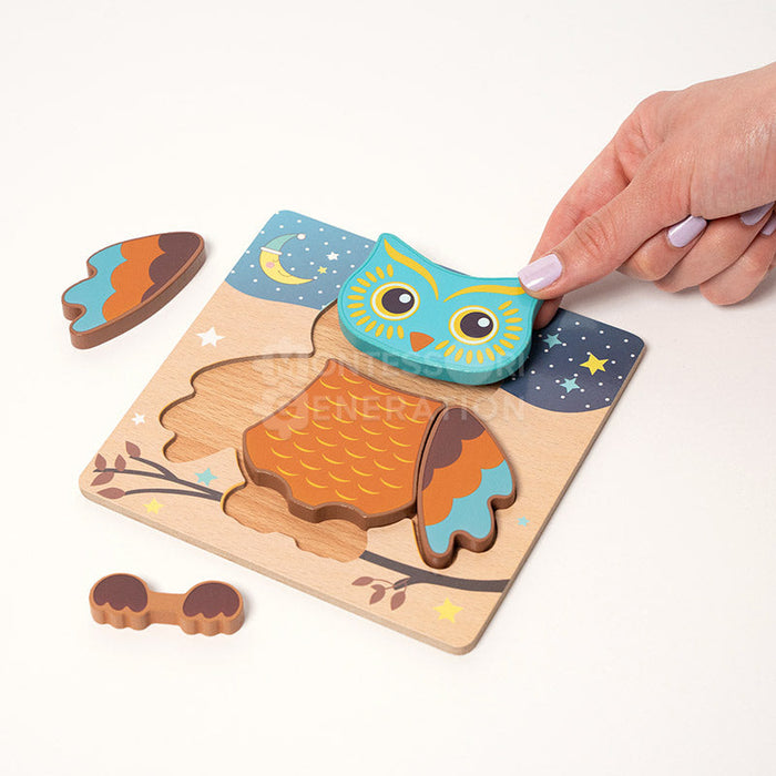 Wooden Animal Puzzle Set for Kids with Illustrated Designs