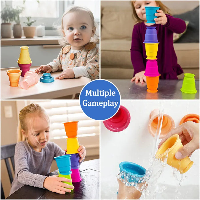 Colorful Stacking Cups, Engaging Playtime