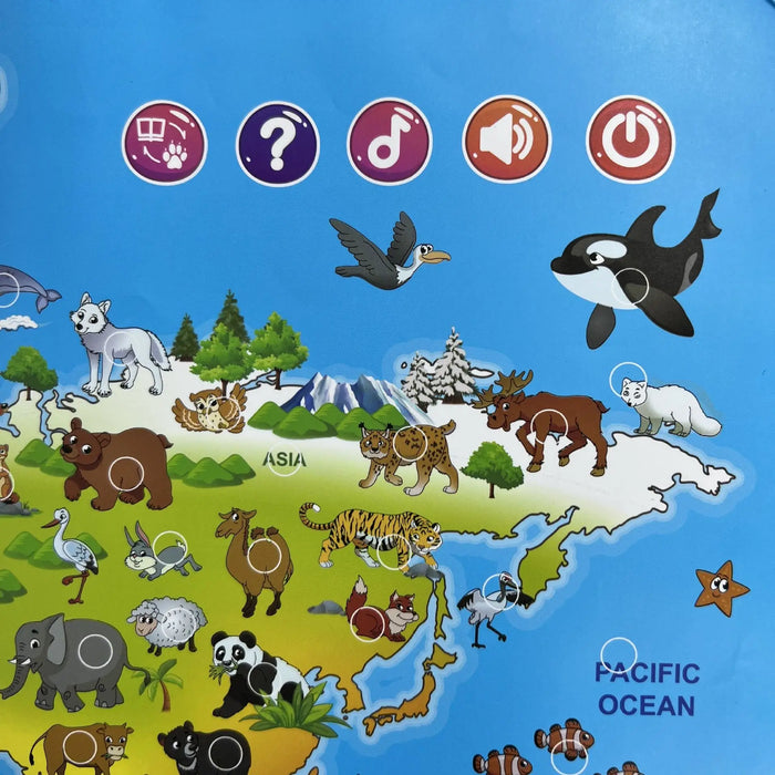 Interactive Learning Tool, Engaging Animal World Map