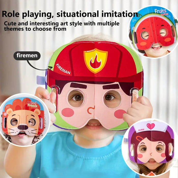 Colorful Fabric Mask Book for Infants, Engaging Learning Tool