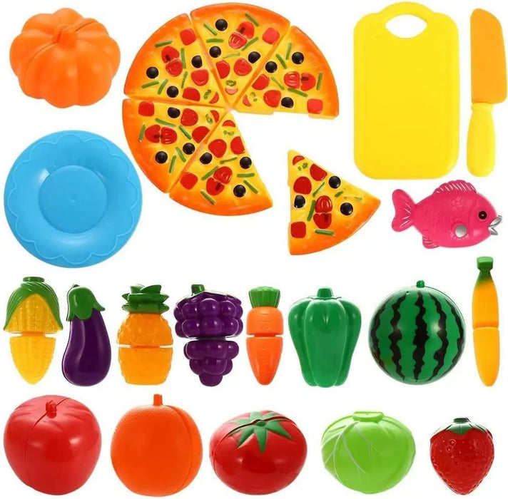 Colorful Vegetable and Fruit Playset, Educational Fun