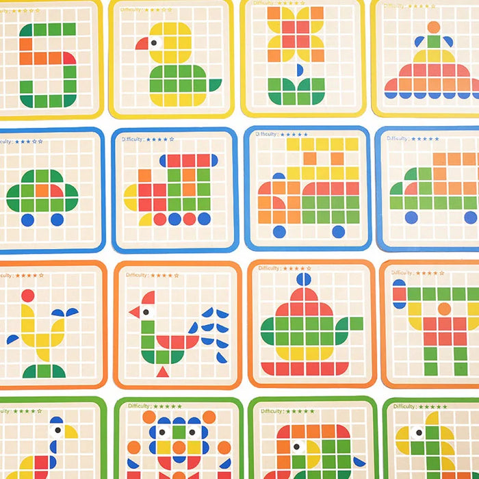 Natural Wood Pattern Puzzle, Engaging Educational Toy