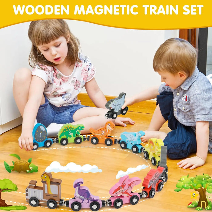 Colorful Wooden Train Set, Shape Learning