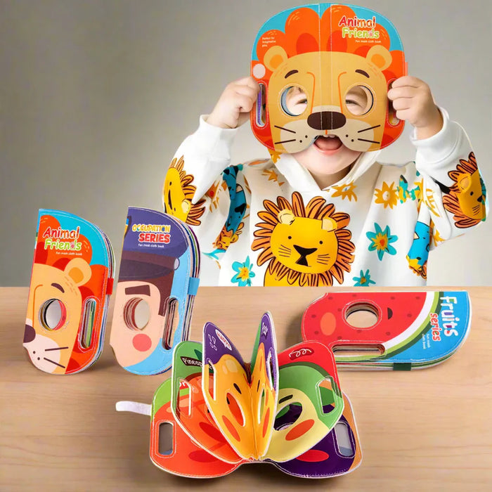 Colorful Fabric Mask Book for Infants, Engaging Learning Tool