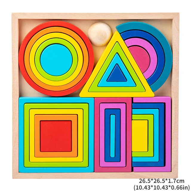 Colorful Stacking Toys, Rainbow Design