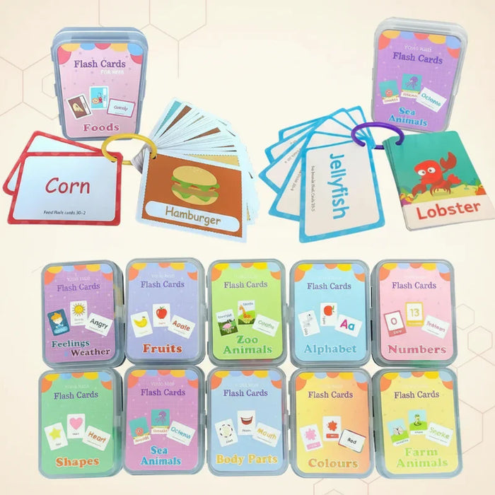 Cheerful Educational Word Cards, Language-rich