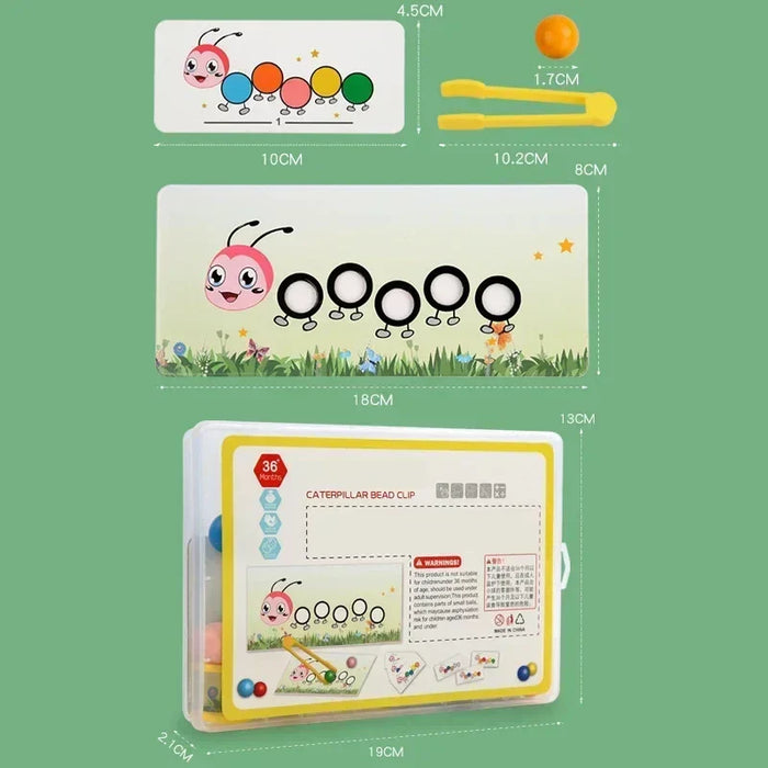 Colorful Wooden Clip Beads, Engaging Motor Skills Development