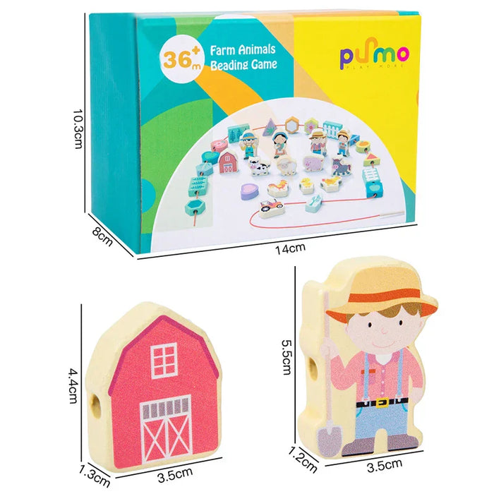 Colorful Bead Stacking Game, Engaging Threading Activity