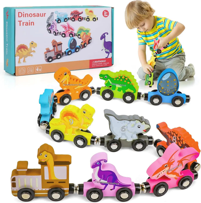 Colorful Wooden Train Set, Shape Learning