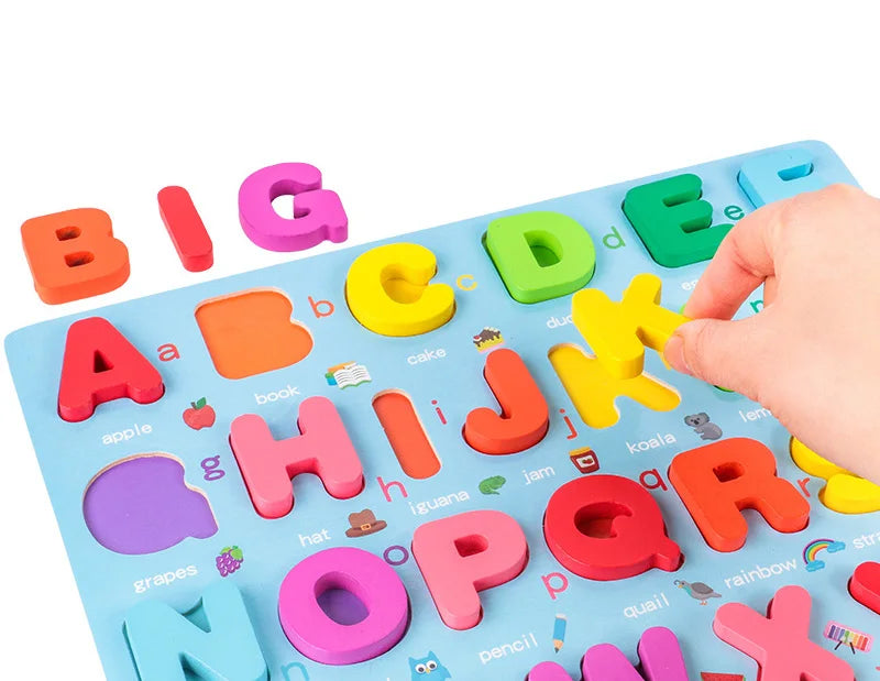 Colorful Learning Puzzle, Educational Montessori Number & Letter Set