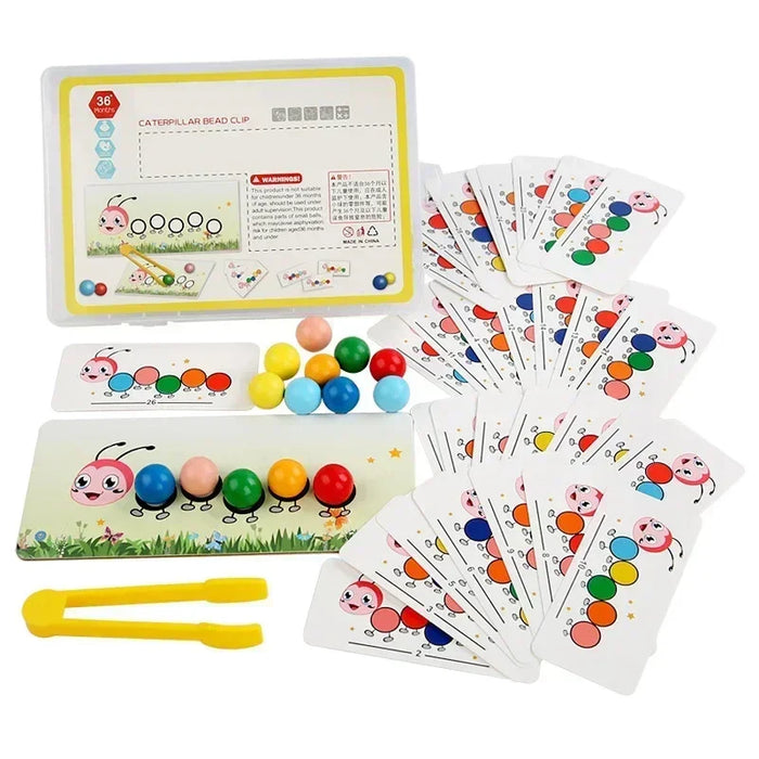 Colorful Wooden Clip Beads, Engaging Motor Skills Development