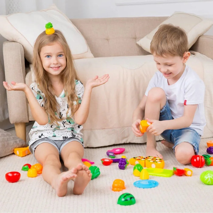 Colorful Vegetable and Fruit Playset, Educational Fun