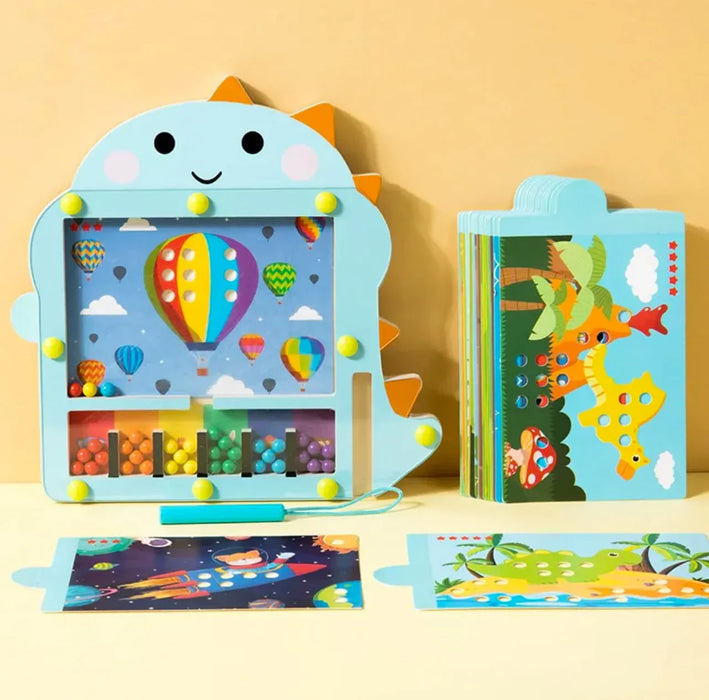 Interactive Wooden Puzzle, Magnetic Sorting Balls