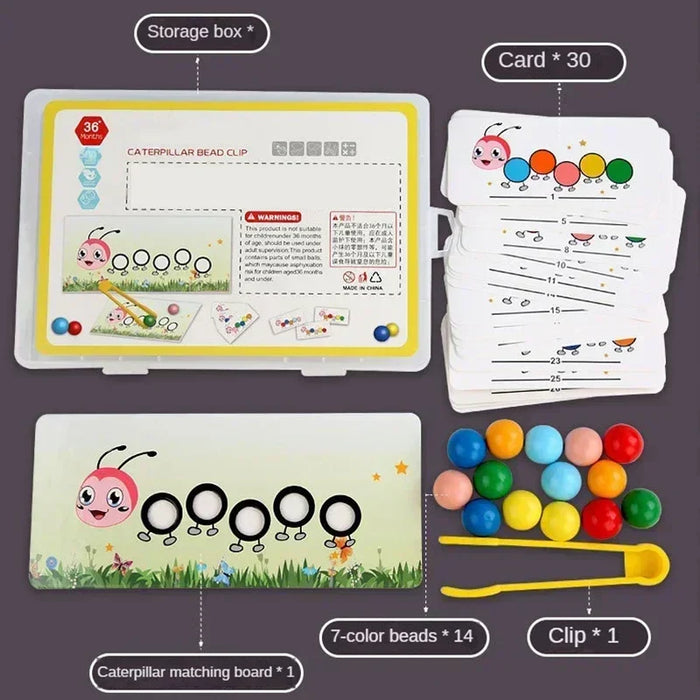 Colorful Wooden Clip Beads, Engaging Motor Skills Development