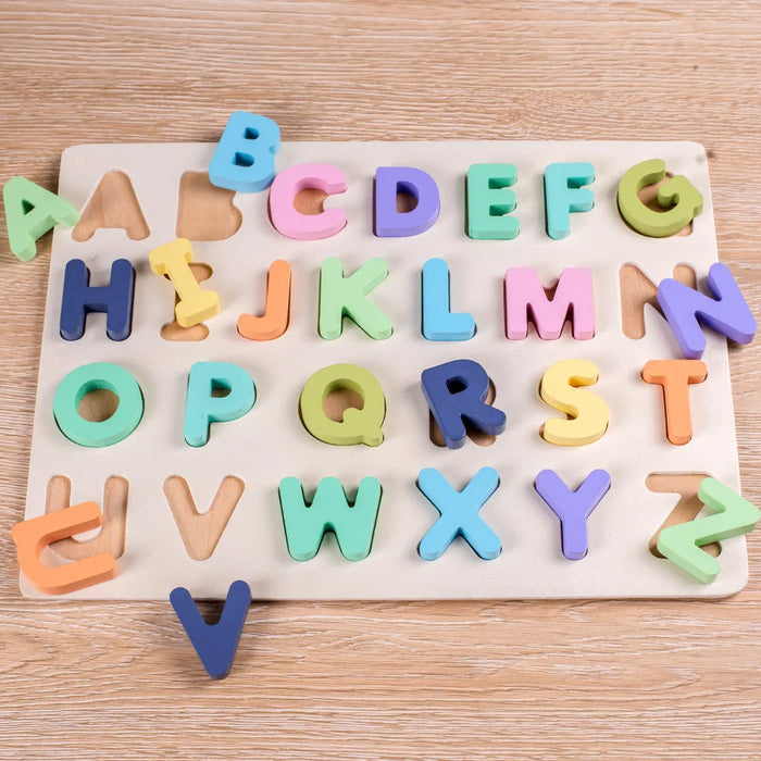 Colorful Wooden Educational Toy, Engaging 3D Letter Puzzle