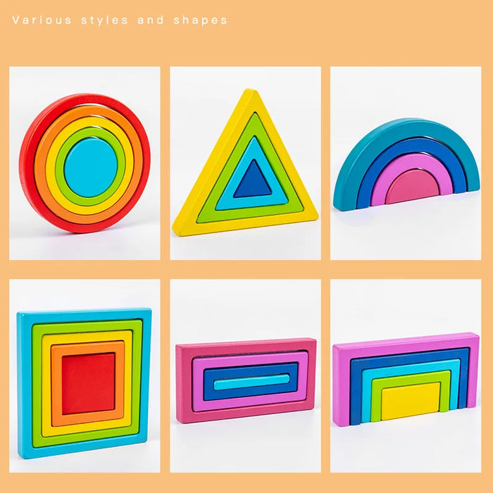 Colorful Stacking Toys, Rainbow Design