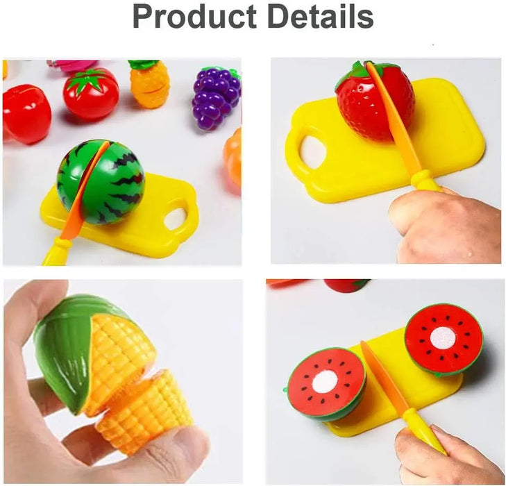 Colorful Vegetable and Fruit Playset, Educational Fun