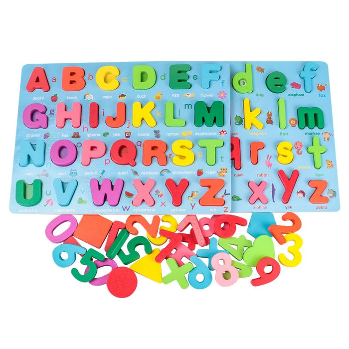Colorful Learning Puzzle, Educational Montessori Number & Letter Set