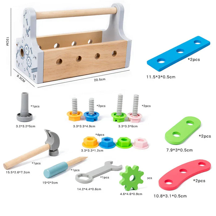 Creative wooden toolbox, problem-solving design