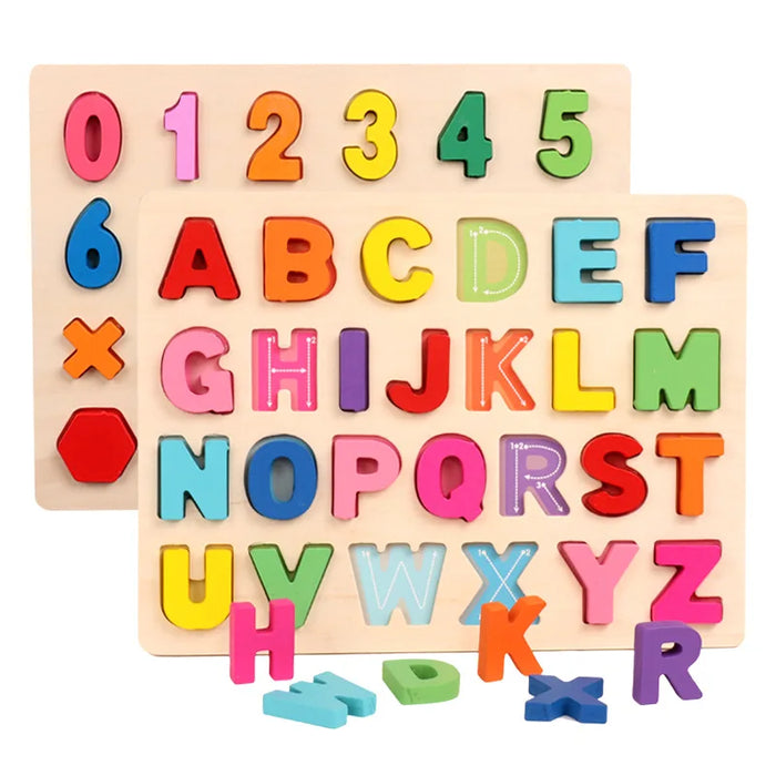 Colorful Wooden Educational Toy, Engaging 3D Letter Puzzle