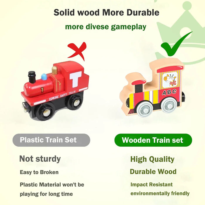 Colorful Wooden Train Set, Shape Learning