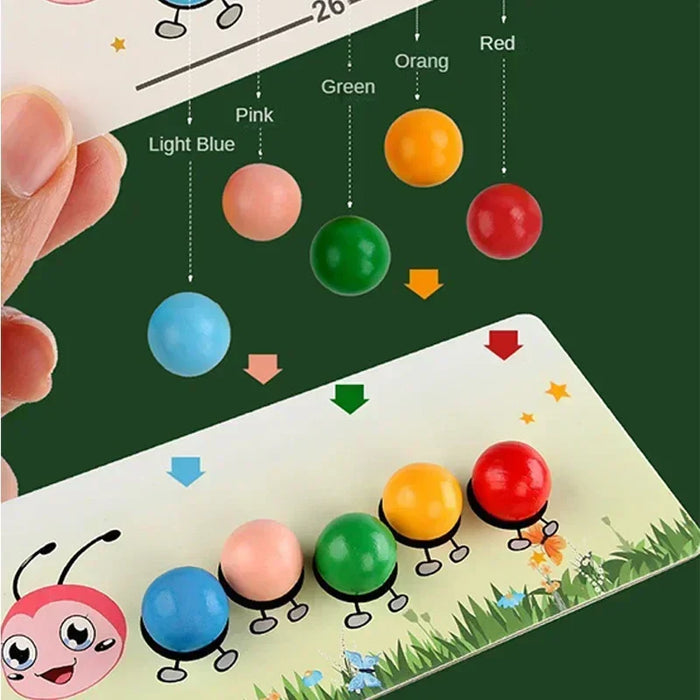 Colorful Wooden Clip Beads, Engaging Motor Skills Development