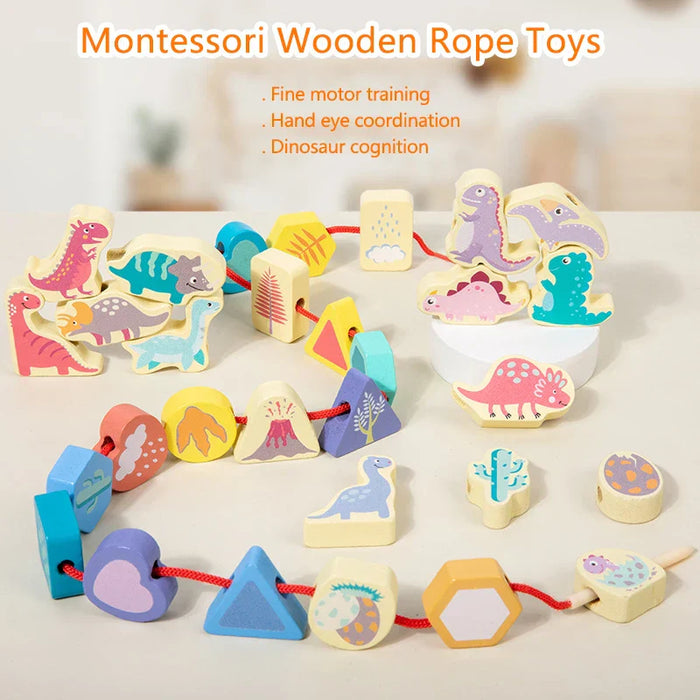 Colorful Bead Stacking Game, Engaging Threading Activity