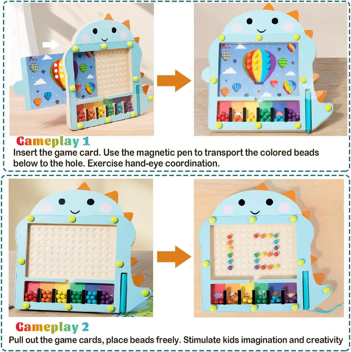 Interactive Wooden Puzzle, Magnetic Sorting Balls