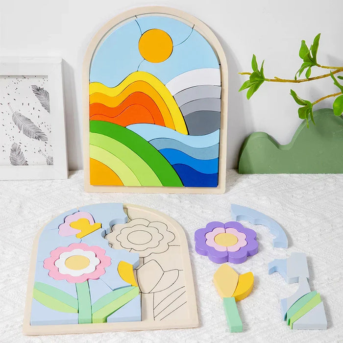 Vibrant Puzzle Blocks, Colorful Playset