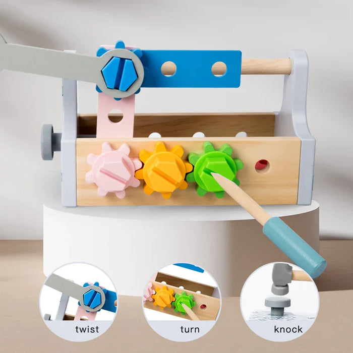 Creative wooden toolbox, problem-solving design