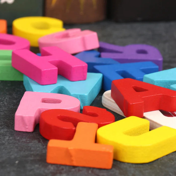 Colorful Wooden Educational Toy, Engaging 3D Letter Puzzle