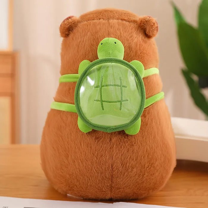 Charming Capybara Plush Toy, Adorable Turtle Backpack