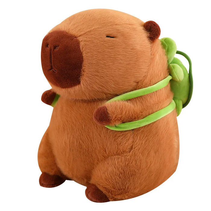 Charming Capybara Plush Toy, Adorable Turtle Backpack