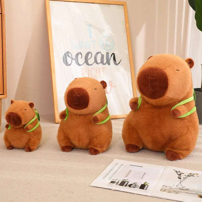 Charming Capybara Plush Toy, Adorable Turtle Backpack