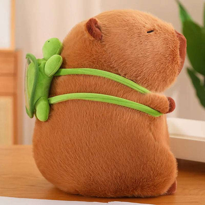 Charming Capybara Plush Toy, Adorable Turtle Backpack