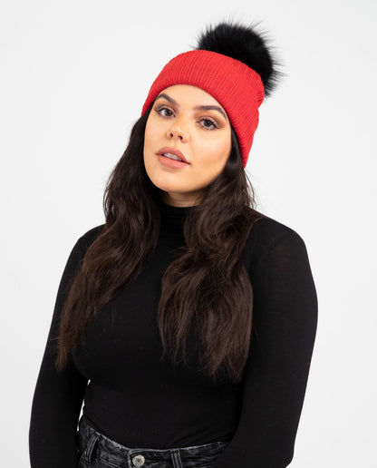 Tuque Adulte Doublée | Adult Knit Beanie ROUGE - Mpompon