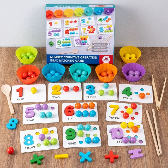 Playful Montessori Game, Counting and Sorting