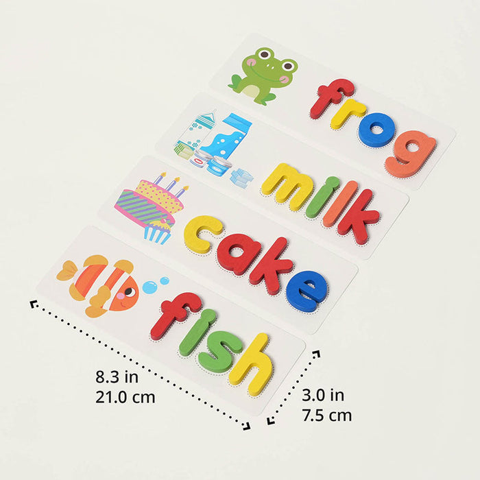 Wooden Letter Matching Toy for Kids with Colorful Cards
