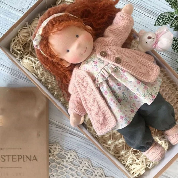 Natural Materials Doll, Waldorf Style – 30 cm Tall