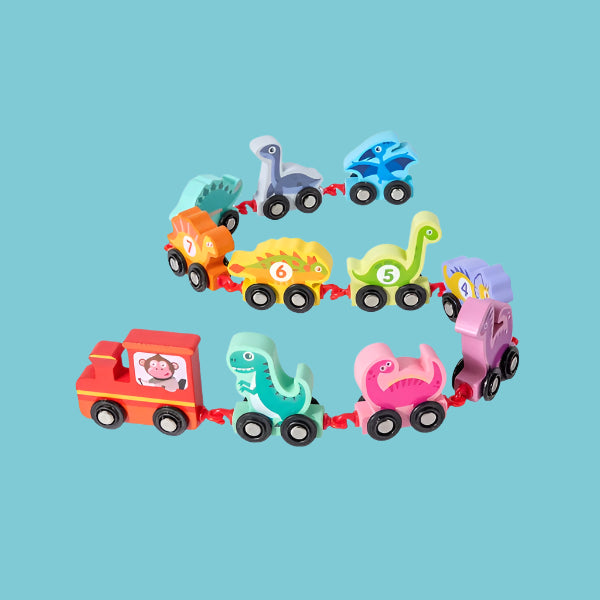 Colorful Wooden Train Set, Shape Learning