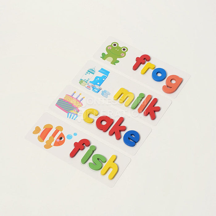 Wooden Letter Matching Toy for Kids with Colorful Cards
